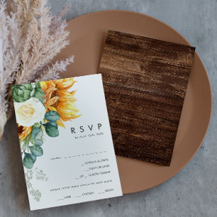 Carte RSVP Choix du menu Tournesol de pays gras