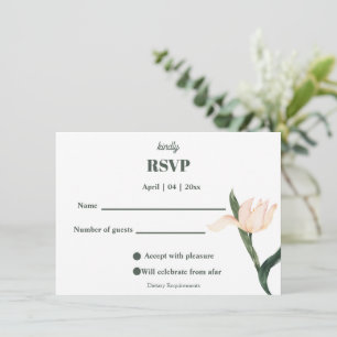 Carte RSVP circulaire florale rose blush moderne