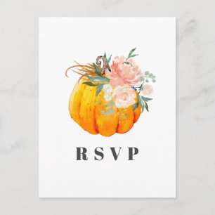 Carte RSVP citrouille, florale, chute