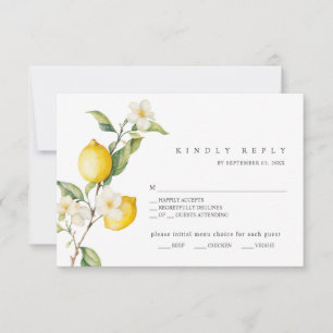 Carte RSVP classique Citrus Lemon Summer Wedding
