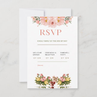 Carte RSVP classique de mariage élégant