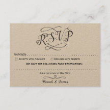 CARTE RSVP CLASSIQUE - PAPIER KRAFT