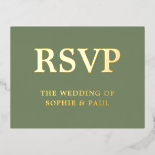 Carte RSVP classique Sage Green Song Choice Foil