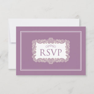 Carte RSVP Coeur Charming (violet)
