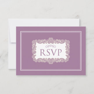 Carte RSVP Coeur Charming (violet)