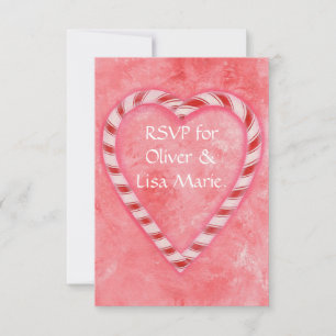 Carte RSVP Cœur de Canne à Sucre pour un Mariage d