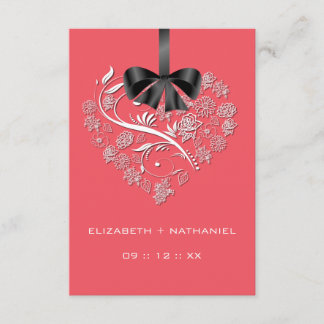 Carte RSVP Coeur sans respiration - corail