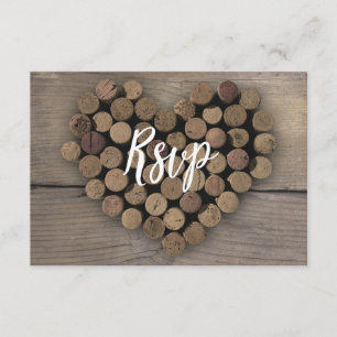 Carte RSVP Coeur Vin Cork