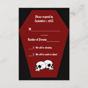 Carte RSVP Coffin Ebony III (rouge) - LND