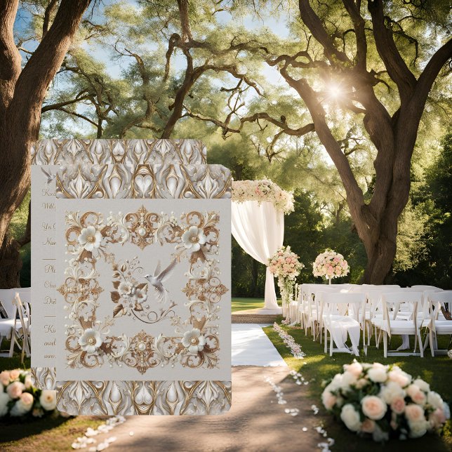 Carte RSVP Colibri Blanc Mariage (Créateur téléchargé)