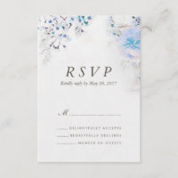 Carte RSVP couleur Aquarelle claire bleu frais Flo