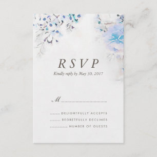 Carte RSVP couleur Aquarelle claire bleu frais Flo