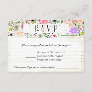 Carte RSVP couleur couleur eau botanique vibrante