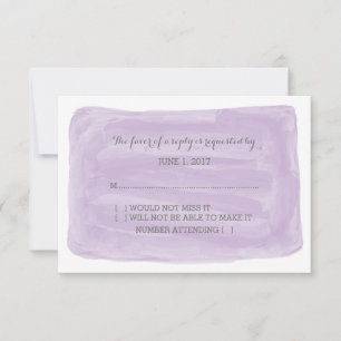 Carte RSVP couleur d'eau violette