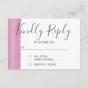 Carte RSVP couleur rose Aquarelle