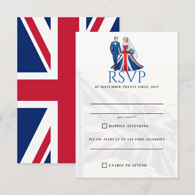 Carte RSVP Couple UK (Devant / Derrière)