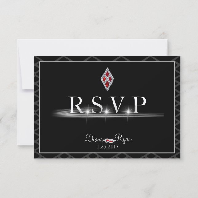 Carte RSVP Cravate noire (Devant)