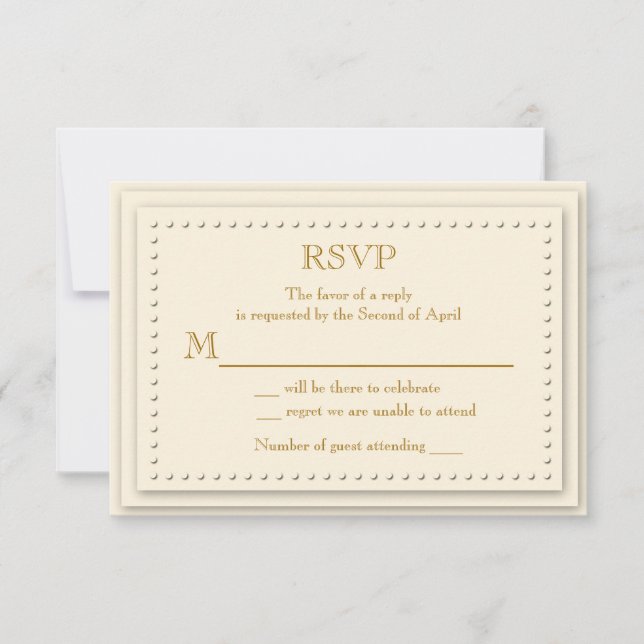 Carte RSVP Crème Elegance Simple (Devant)