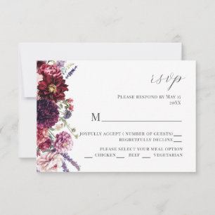 Carte RSVP Dahlia Flower Automne