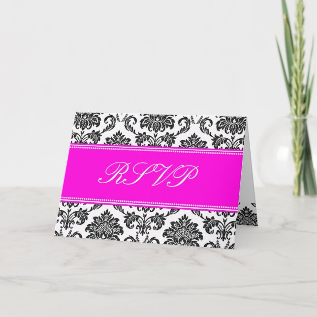 Carte RSVP Damas rose (Devant)