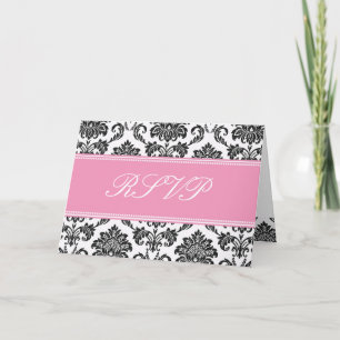 Carte RSVP Damas rose