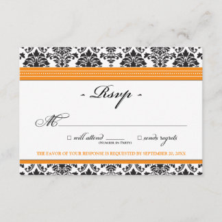 Carte RSVP Damask Elegant (orange)