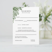 Carte RSVP dans la verdure classique