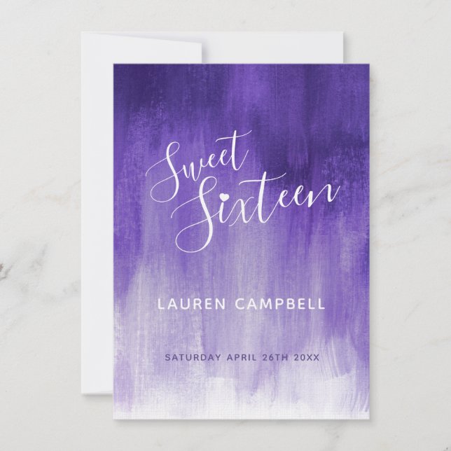 Carte RSVP d'art moderne abstrait ultraviolet pour (Devant)