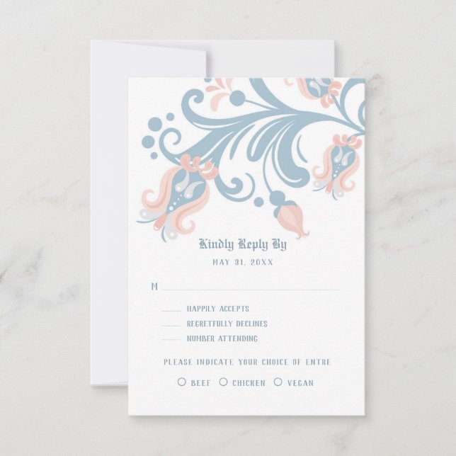 Carte RSVP d'art populaire scandinave (Devant)