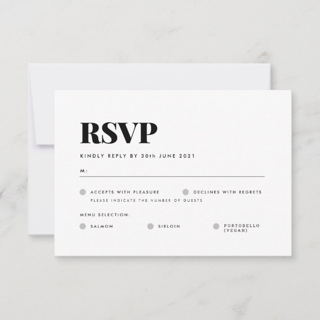 Carte RSVP de base (Devant)
