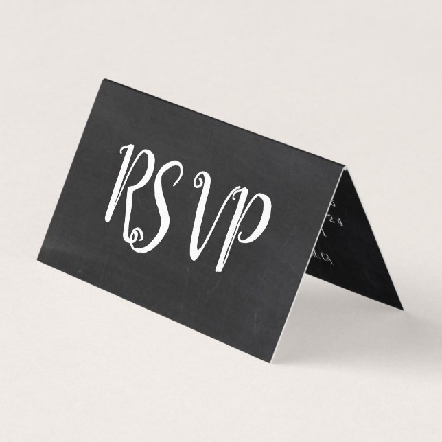 Carte RSVP de calendrier Chalkboard moderne (Devant)