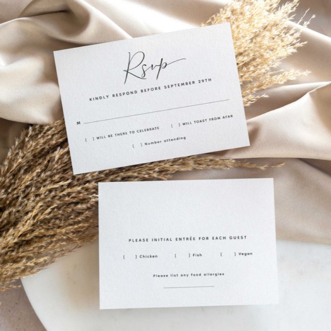 Carte RSVP de choix de repas minimaliste (Créateur téléchargé)