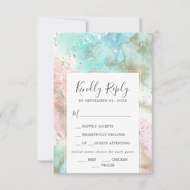 Carte RSVP de choix du menu d'été Abstrait (Devant)