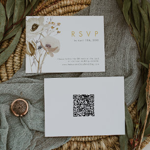 Carte RSVP de code QR du Fleur sauvage Whimsical