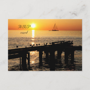 carte RSVP de coucher de soleil