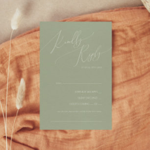 Carte RSVP de demande de chansons vertes Sage de s