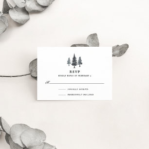 Carte RSVP de forêt d'hiver