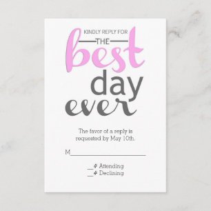 Carte RSVP de jour