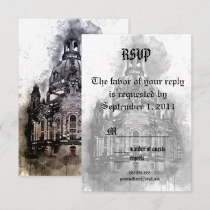 Carte RSVP de la cathédrale aquarelle