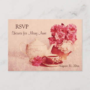 Carte RSVP de la fête de thé rustique victorienne