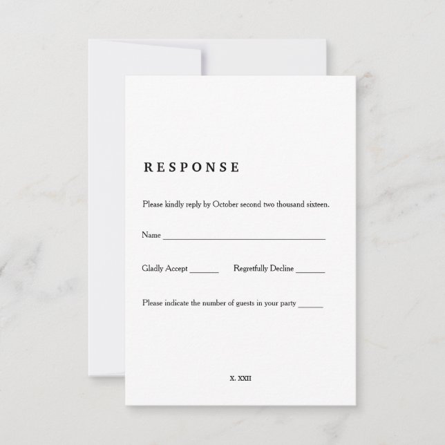 Carte RSVP de la page du livre vintage (Devant)