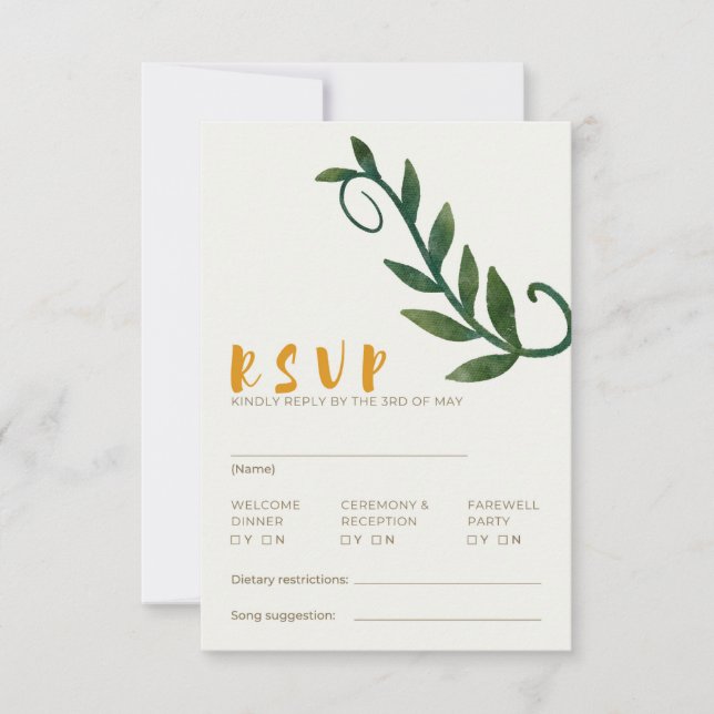 Carte RSVP de la série Love (Devant)