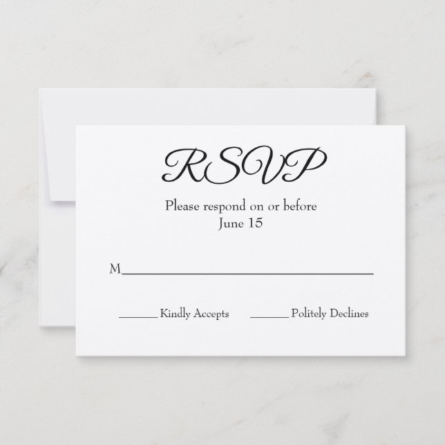 Carte RSVP de mariage (Devant)