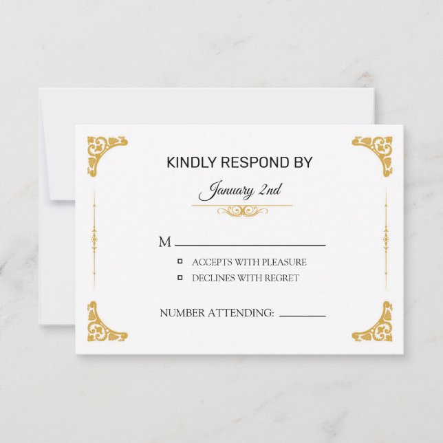 Carte RSVP de mariage (Devant)