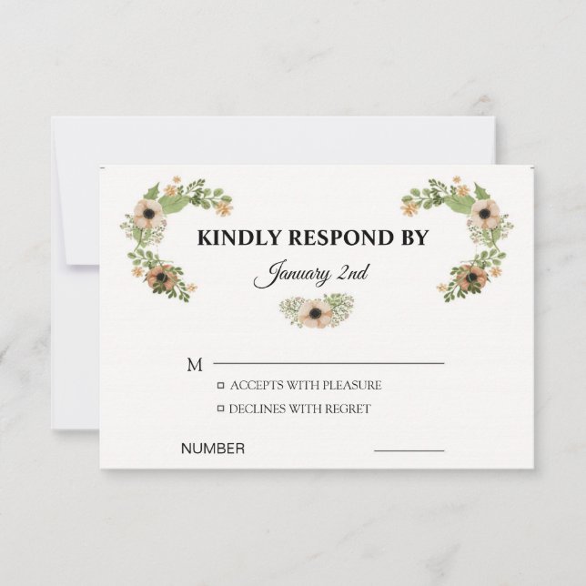 Carte RSVP de mariage (Devant)