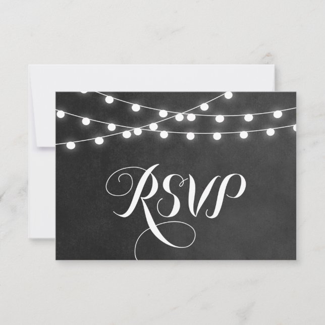 Carte RSVP de mariage à chaîne de charbon (Devant)