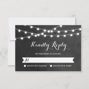 Carte RSVP de mariage à chaîne de charbon