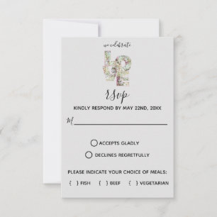 Carte RSVP de mariage à la fraise Vanilla Hydrange