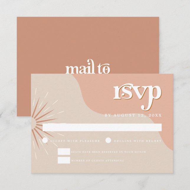 Carte RSVP de mariage à thème de TRIXIE Retro Blus (Devant / Derrière)