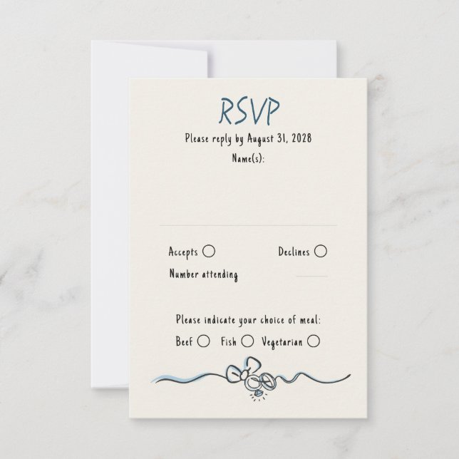 Carte RSVP de mariage amusant tiré à la main (Devant)